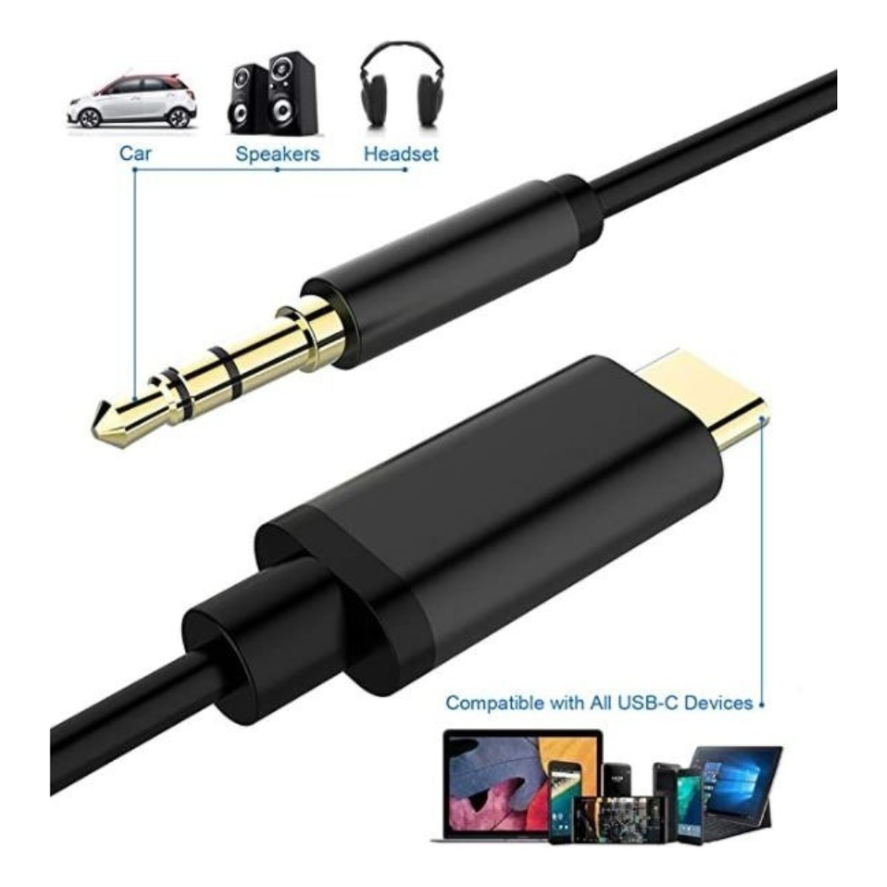 Cable Auxiliar Audio Para  iPhone 15 Usb C Jack 3.5mm Android