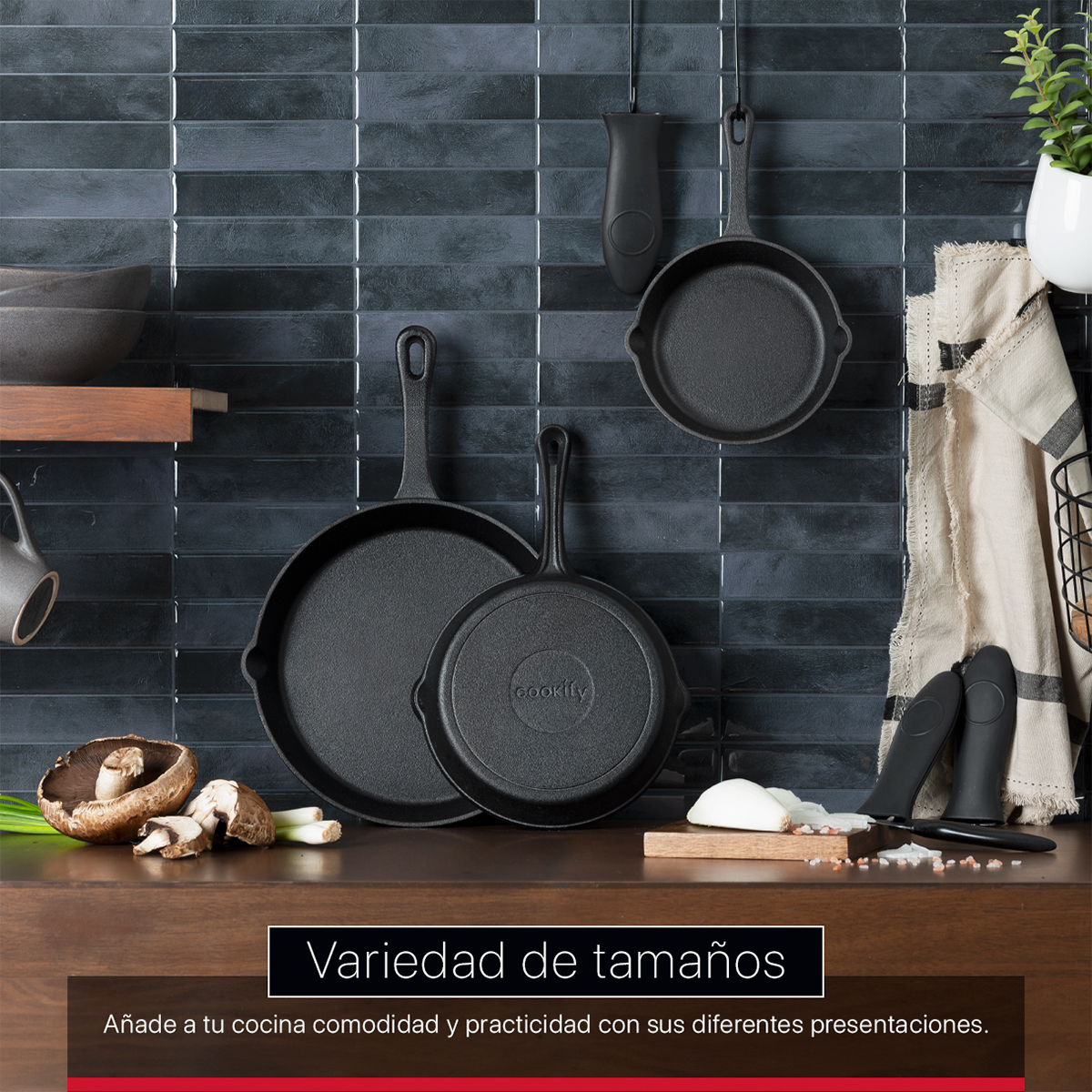 Sartén con Antiadherente de Hierro Fundido 25.4 cm Comal Negro Cookify.