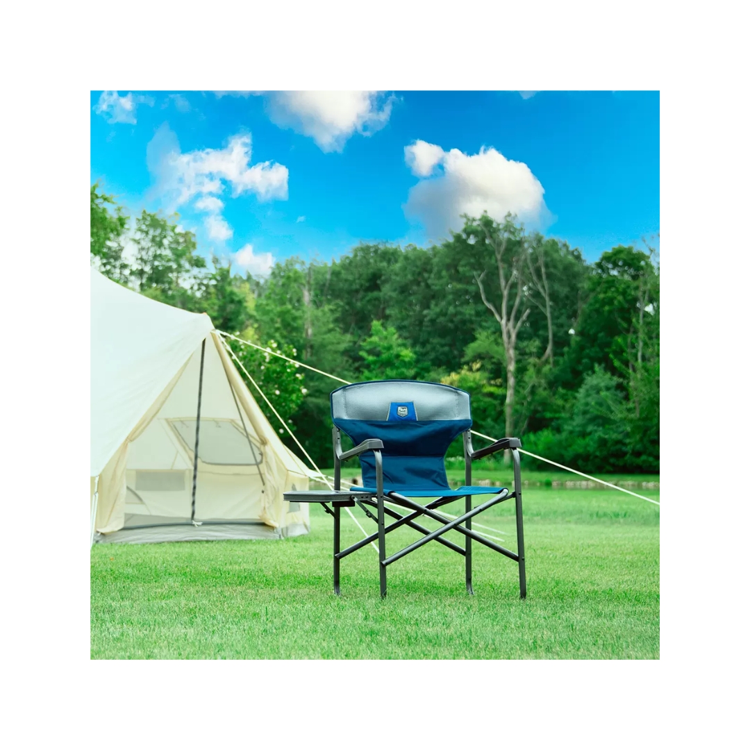 Silla Plegable Timber Ridge Tipo Director Portavasos Azul