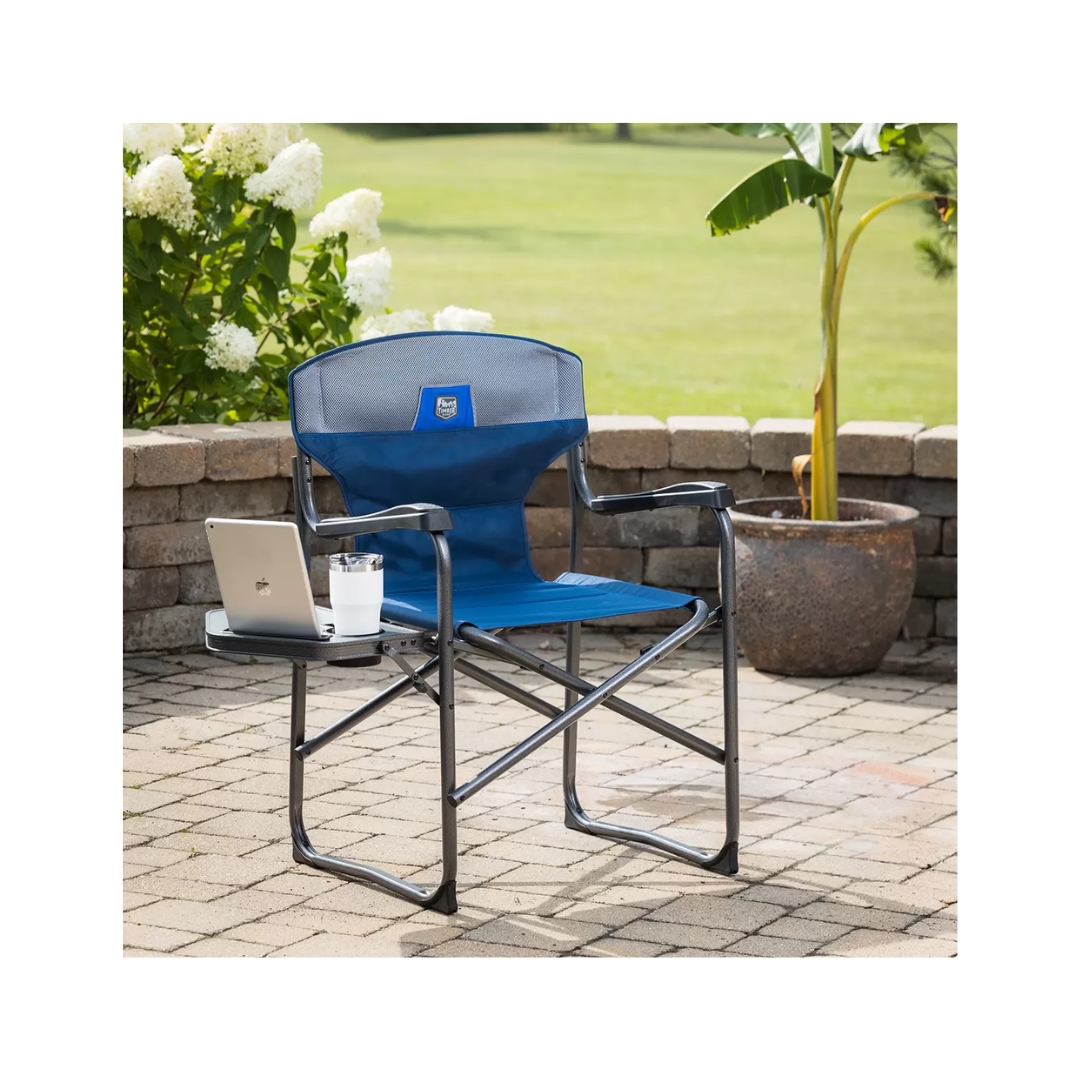Silla Plegable Timber Ridge Tipo Director Portavasos Azul