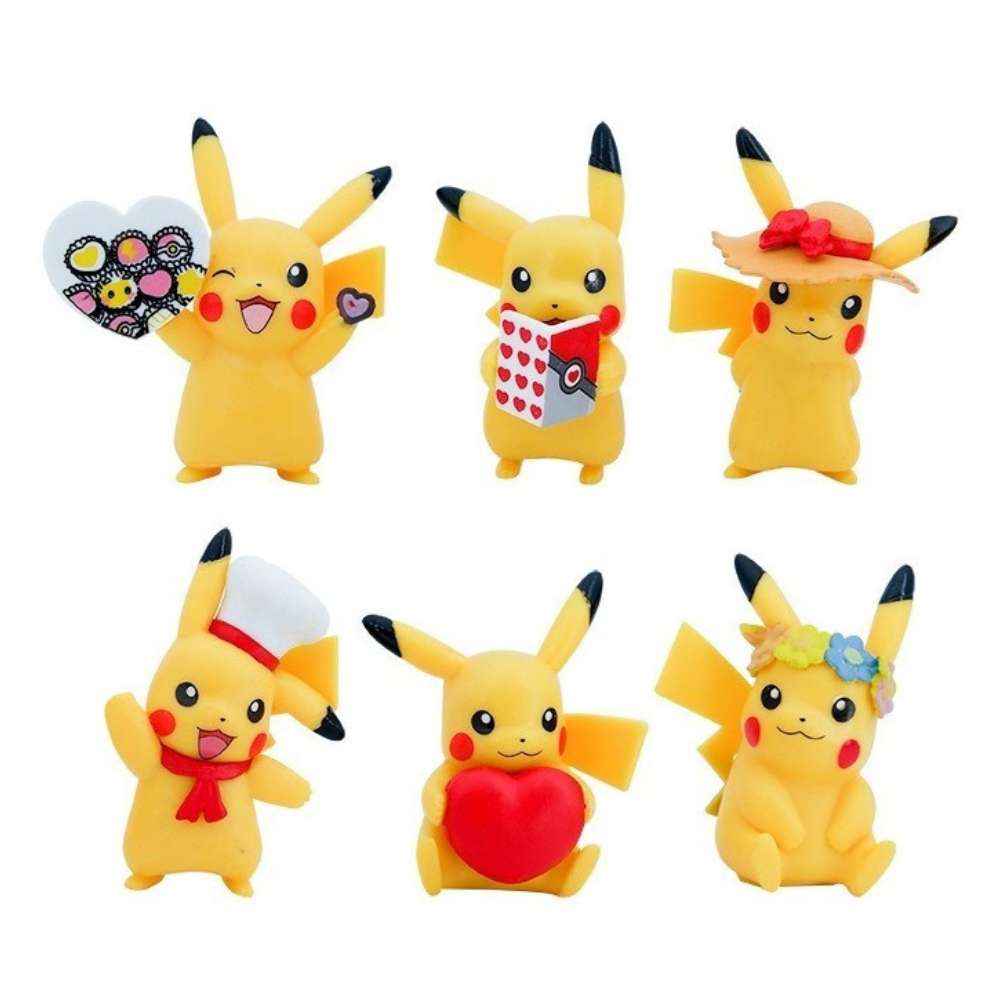 Pokemon Set Figuras Coleccionables Pikachu Anime 6 Piezas