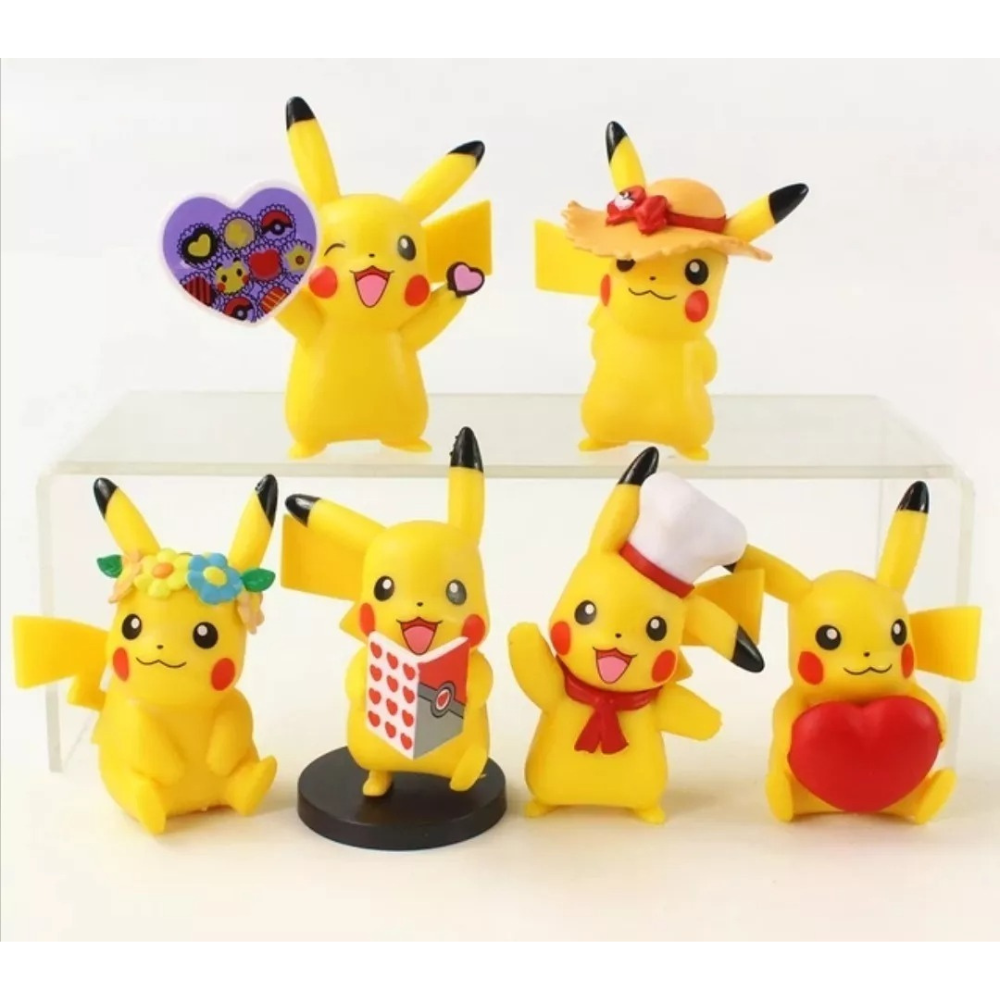 Pokemon Set Figuras Coleccionables Pikachu Anime 6 Piezas
