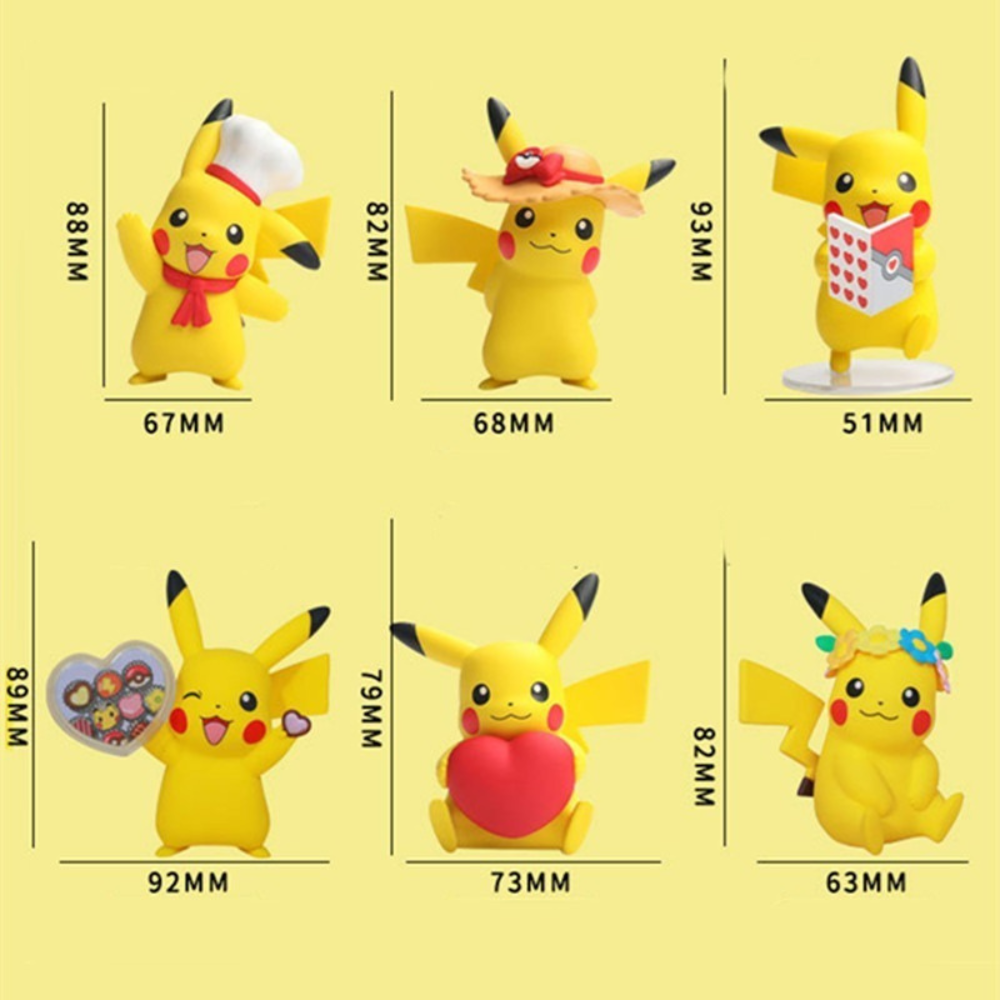 Pokemon Set Figuras Coleccionables Pikachu Anime 6 Piezas