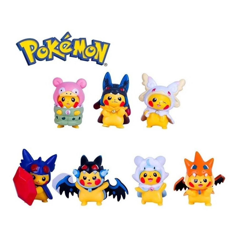 Set 7 Figuras Pokemon Pikachu Cosplay Anime Coleccion Gengar.