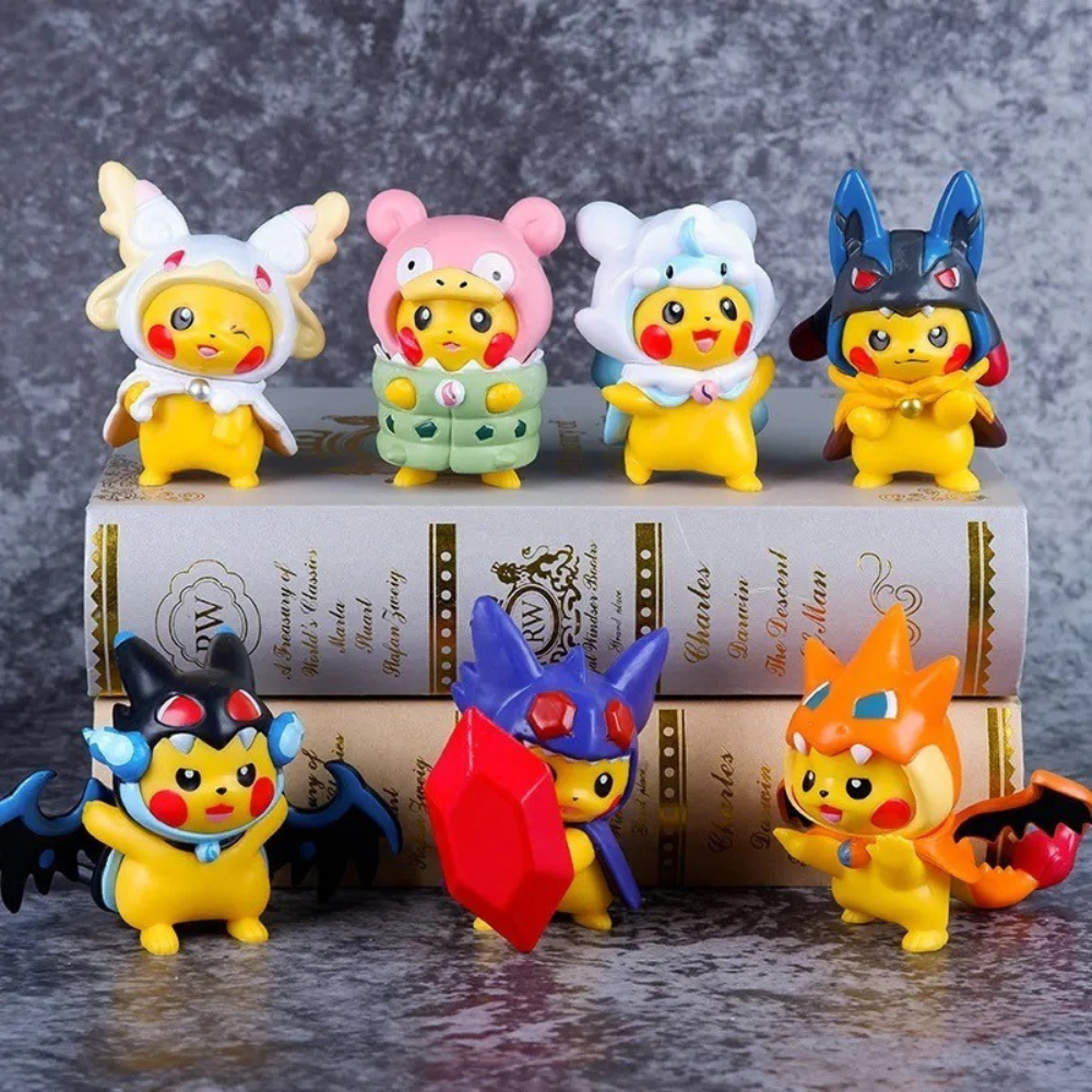 Set 7 Figuras Pokemon Pikachu Cosplay Anime Coleccion Gengar.