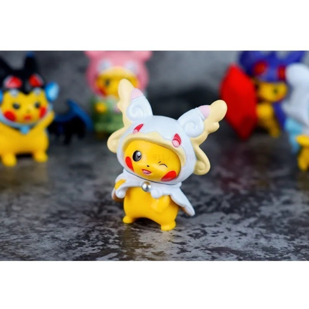 Set 7 Figuras Pokemon Pikachu Cosplay Anime Coleccion Gengar.