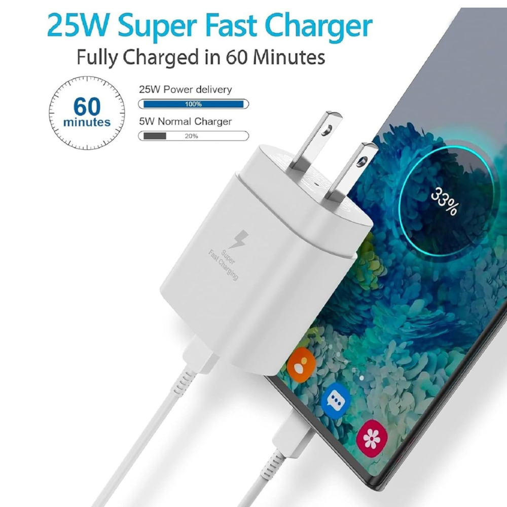 Cargador Super Carga Rapida Tipo C 25w Para Samsung Galaxy