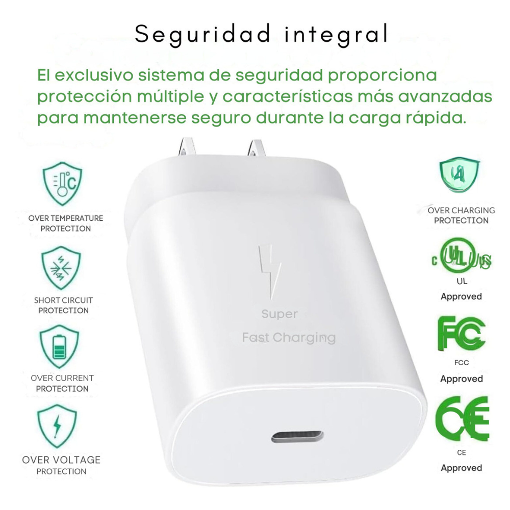 Cargador Super Carga Rapida Tipo C 25w Para Samsung Galaxy