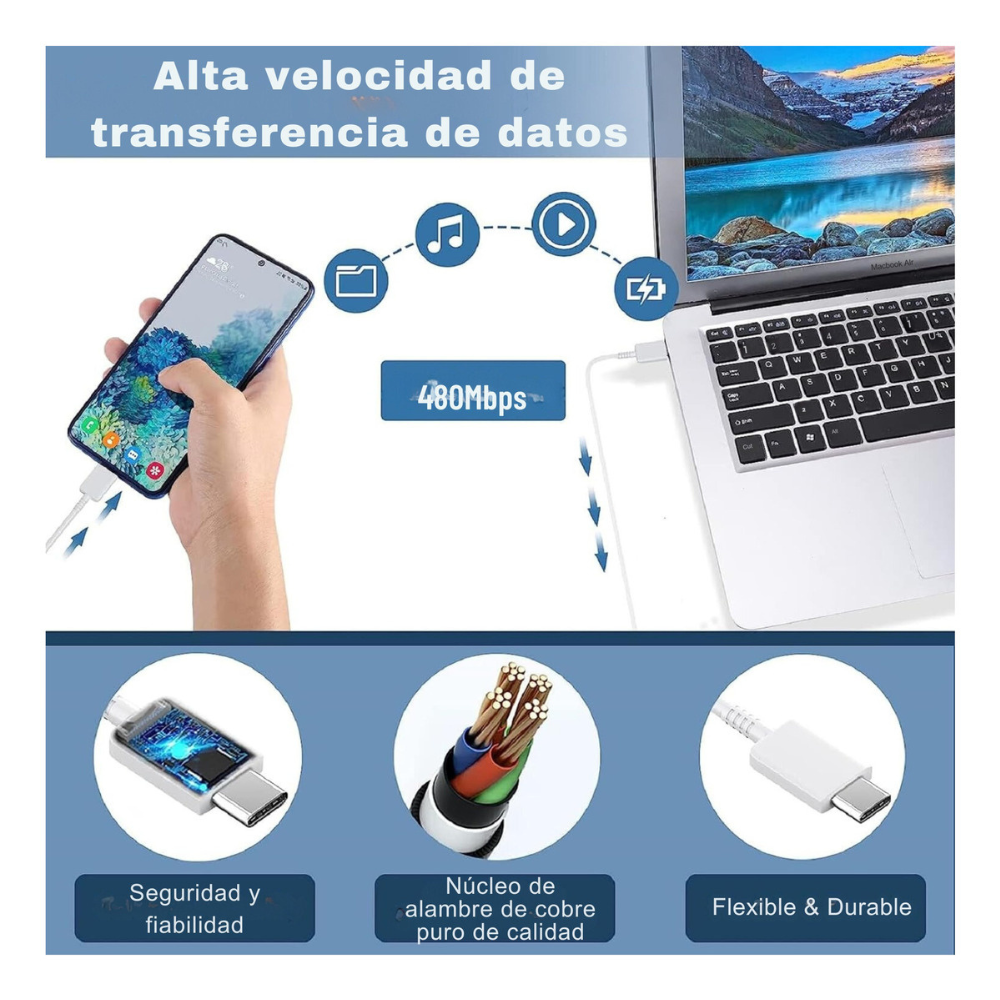Cargador Super Carga Rapida Tipo C 25w Para Samsung Galaxy