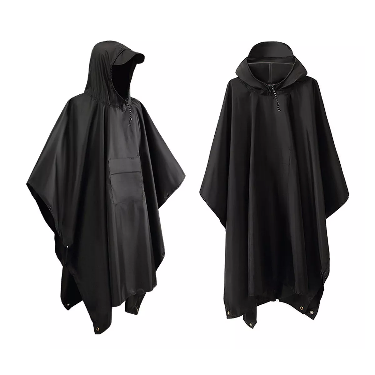 Poncho De Camping Impermeable Capa Multi Negro