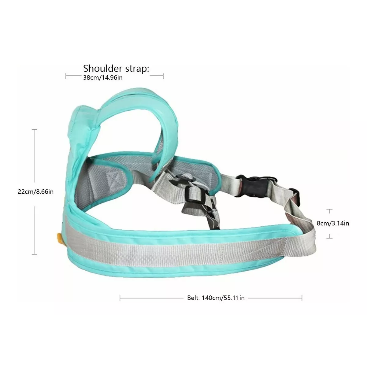 Cinturon De Seguridad Para Niño Moto Con Tiras Reflectantes Verde Claro