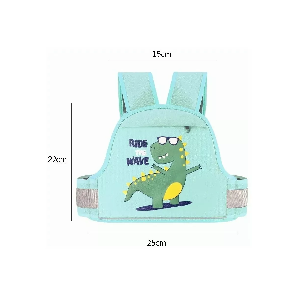 Cinturon De Seguridad Para Niño Moto Con Tiras Reflectantes Verde Claro