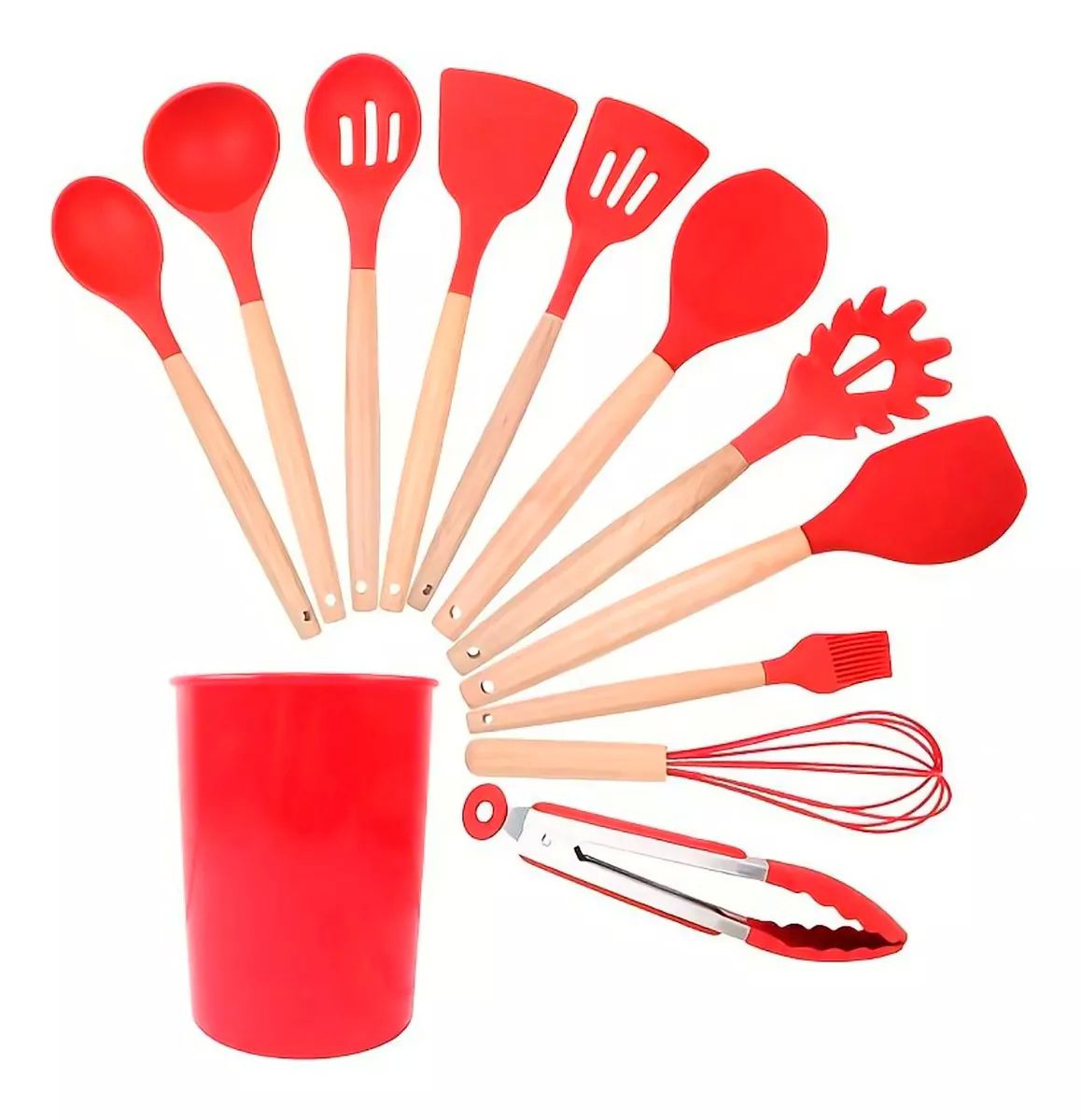 Utensilios de Cocina de silicona Espatulas, palas, Reposteria Set de 12 piezas 5 colores a elegir