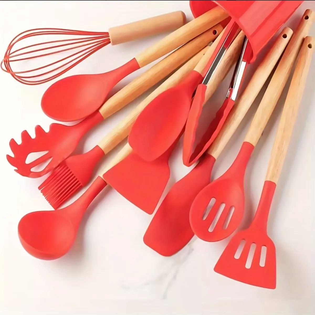 Utensilios de Cocina de silicona Espatulas, palas, Reposteria Set de 12 piezas 5 colores a elegir