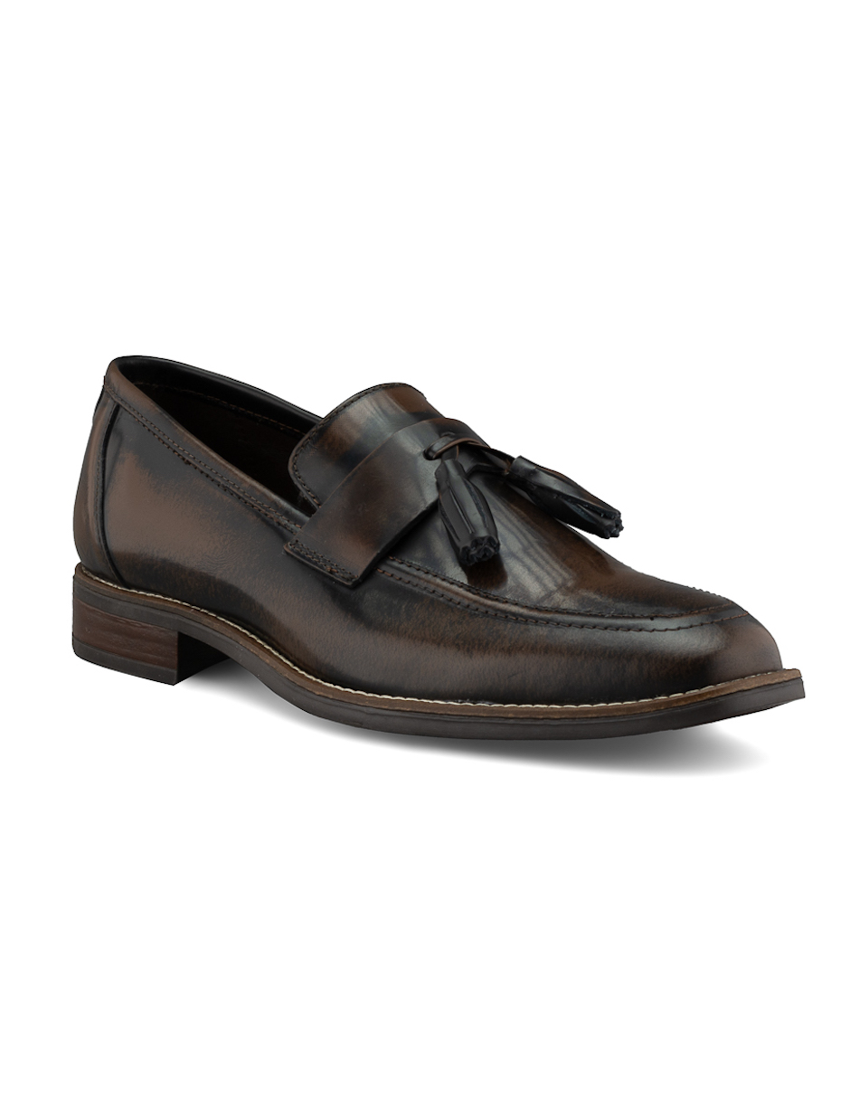 Mocasín Tassel Dasalo En Piel Vacuno Café Para Hombre