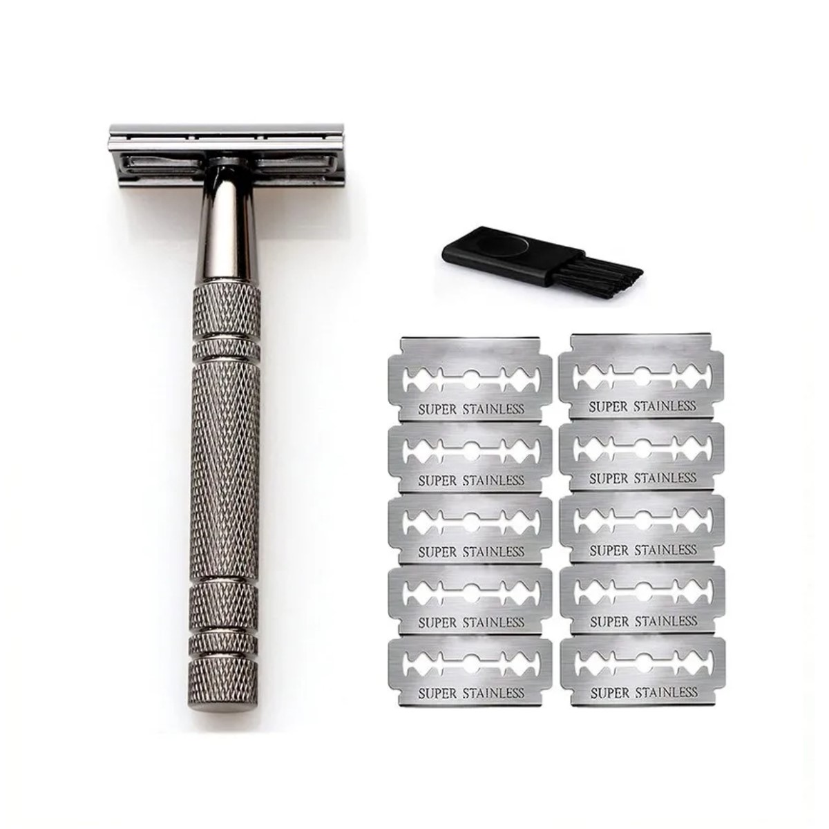 Rastrillo maquinilla afeitar hojas soporte ecológico seguridad doble filo metálico grado medico