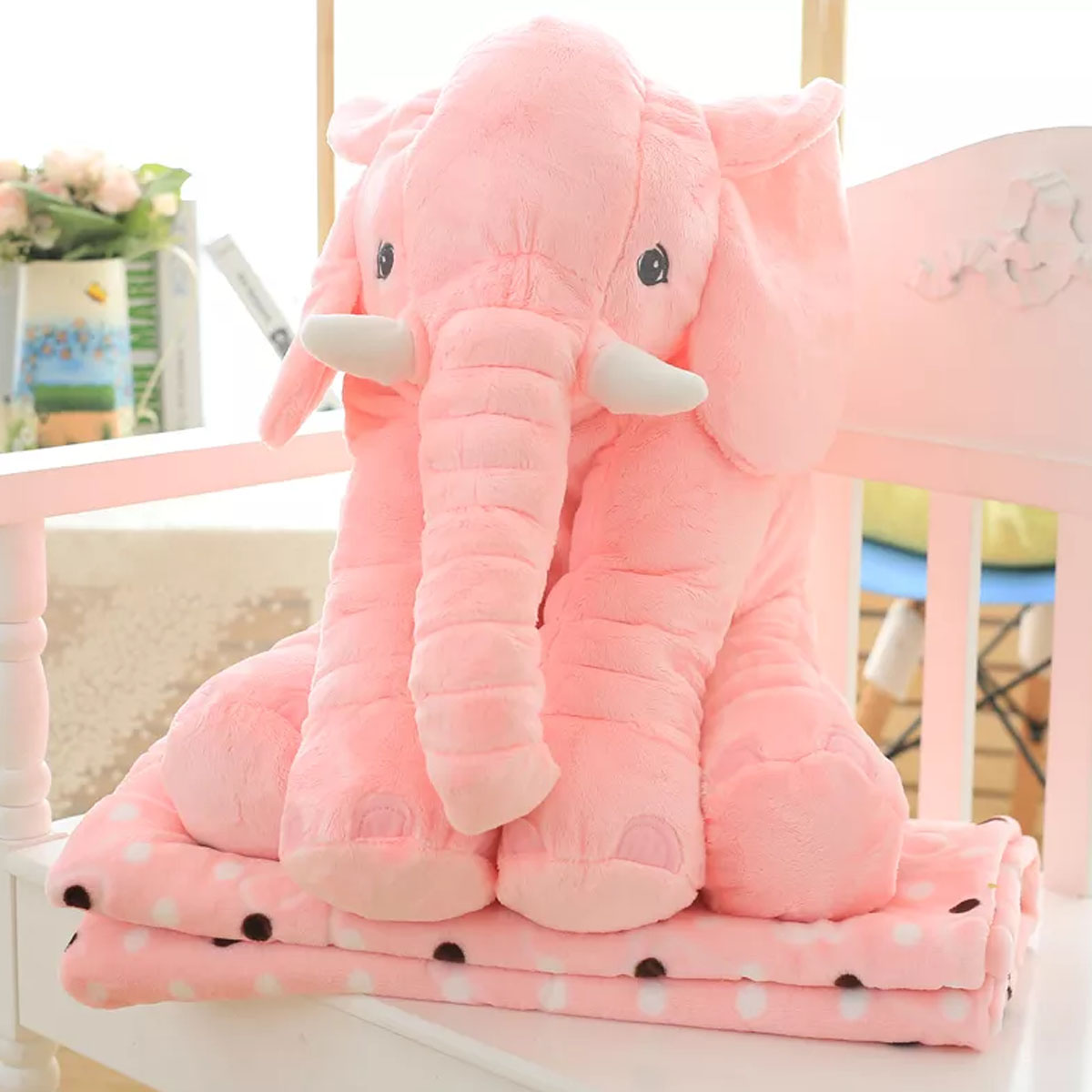 Elefante Almohada Para Bebé 65 Cm Grande