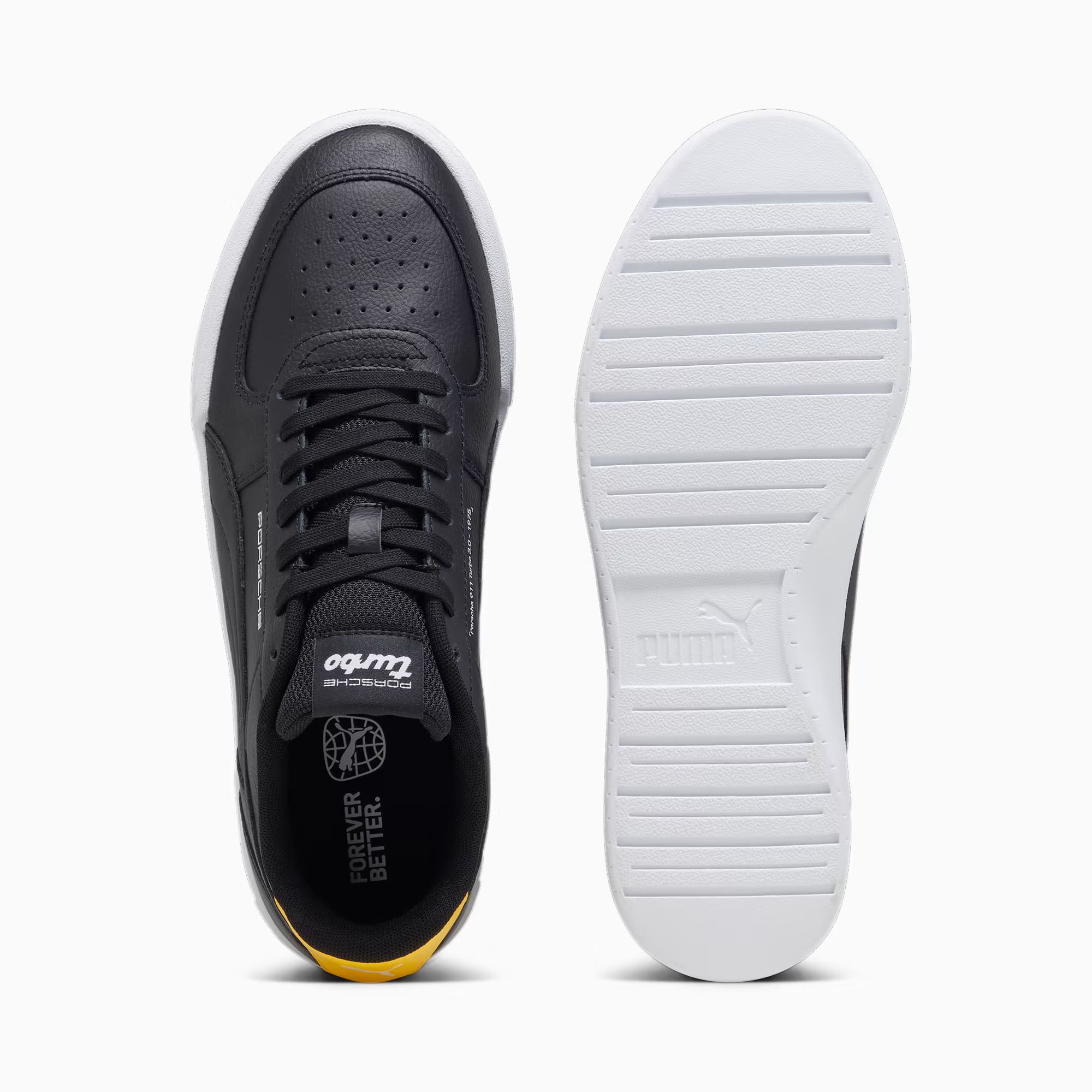 Tenis Puma Caven Porsche Negro Amarillo de Caballero Original.