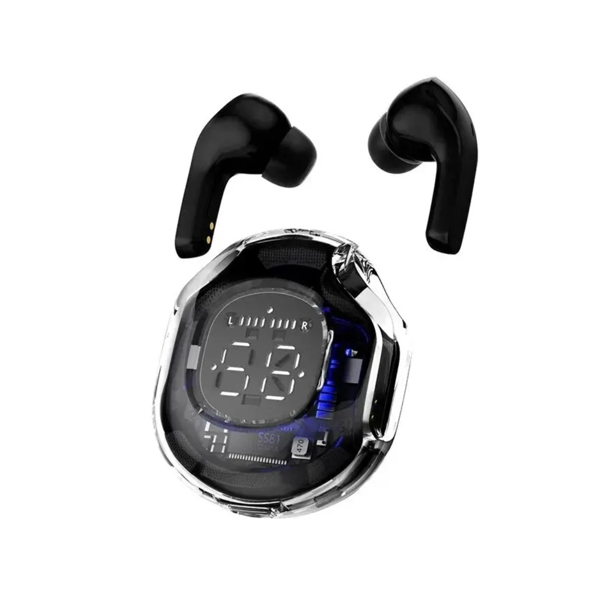 Audífonos negro auriculares inalámbricos TWS Bluetooth deportivos juegos reducción de ruido táctil