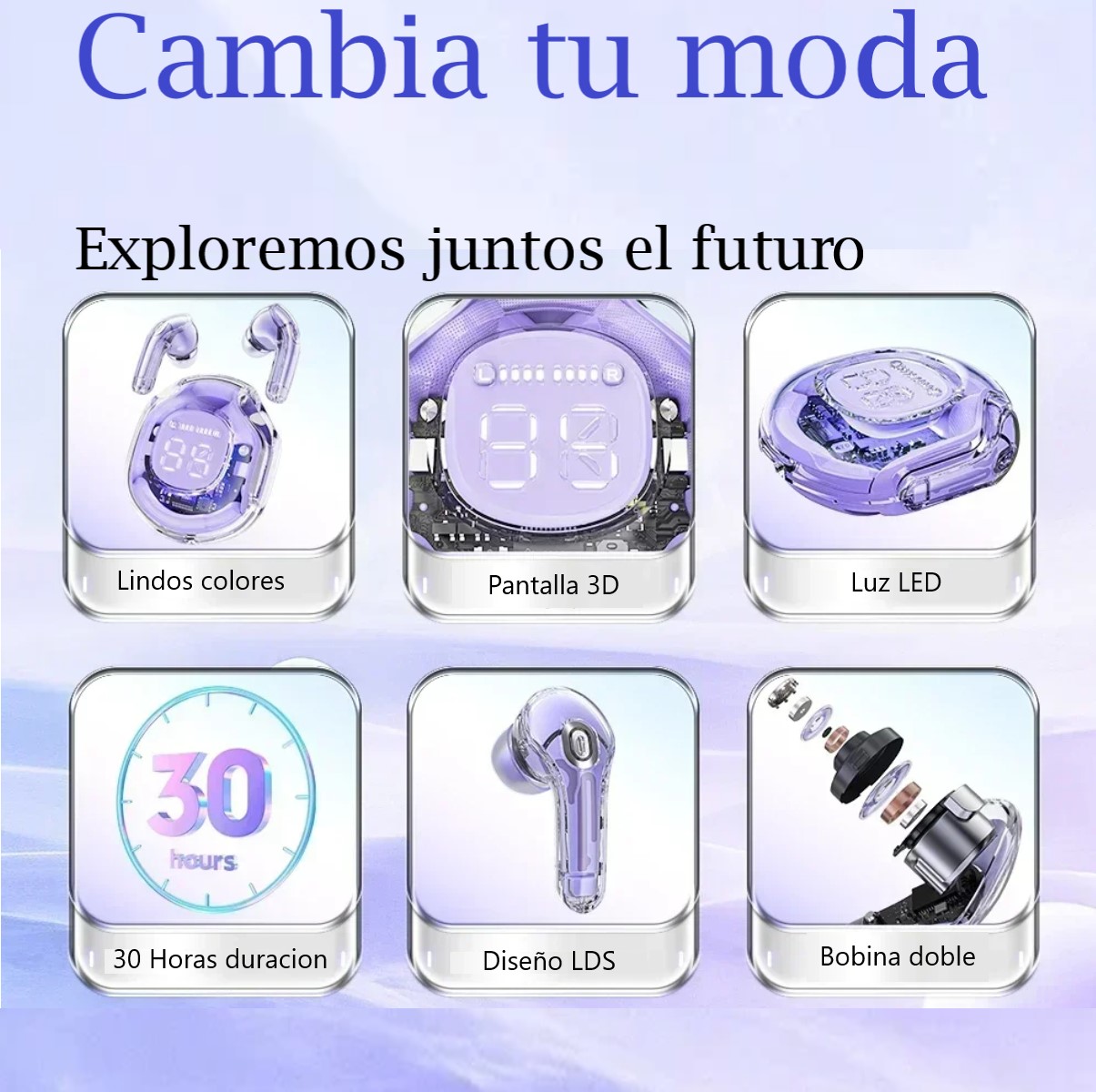 Audífonos negro auriculares inalámbricos TWS Bluetooth deportivos juegos reducción de ruido táctil