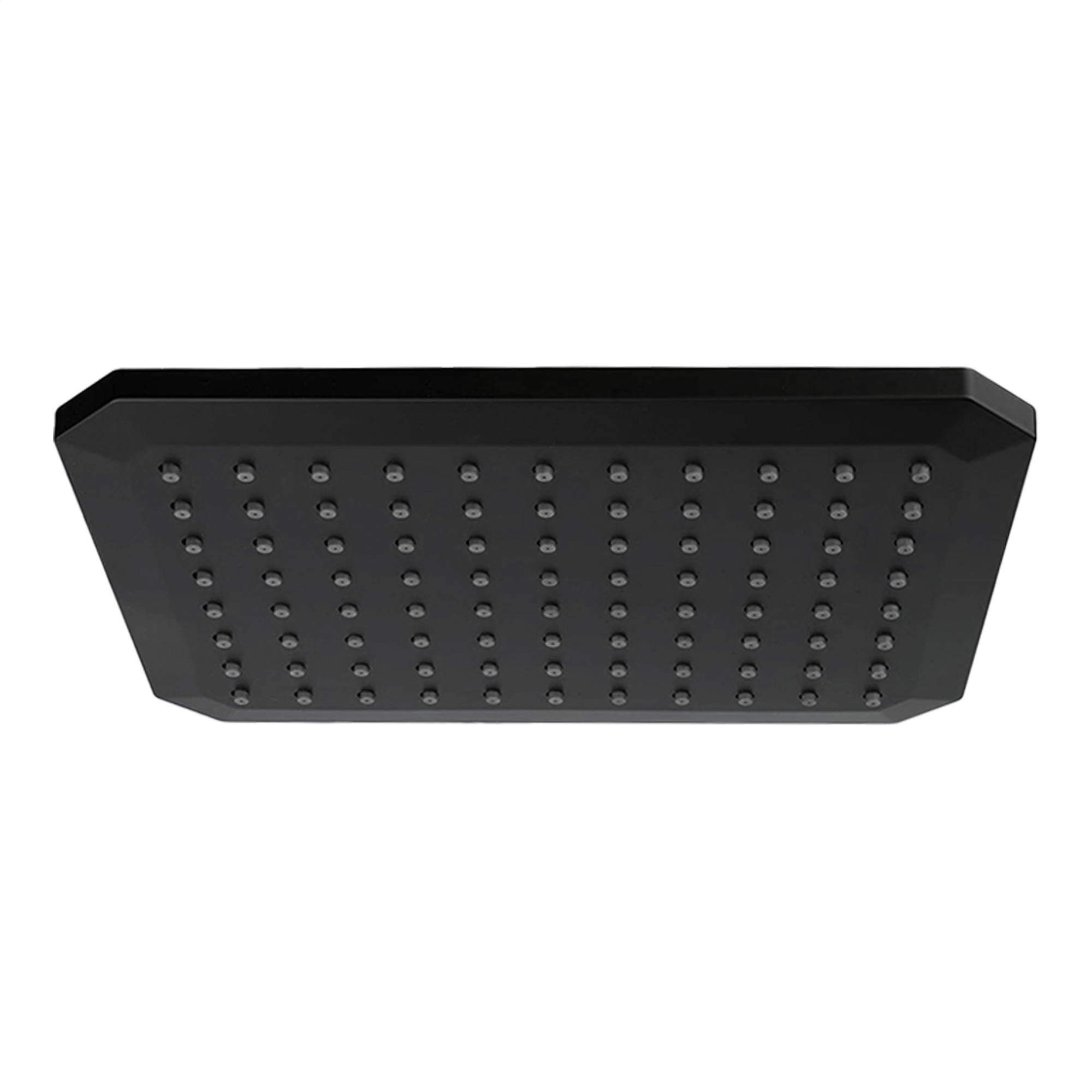 MEER Faucets  by CNX | Regadera Cuadrada de 20 cm x 25 cm, Cabezal de Ducha de ABS Negro Mate. Multiposición, Anti-Sarro y Funciona con Presión Baja