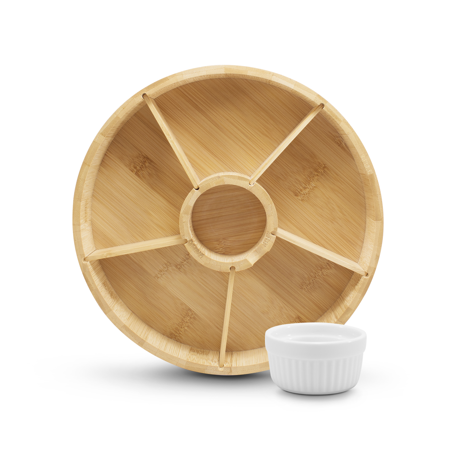 Plato Botanero de Bambú con salsero