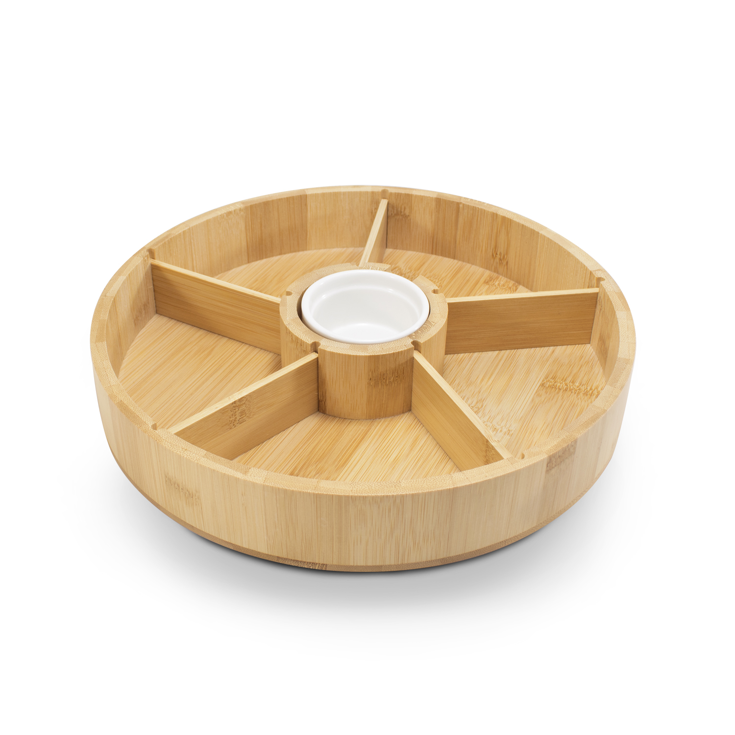 Plato Botanero de Bambú con salsero