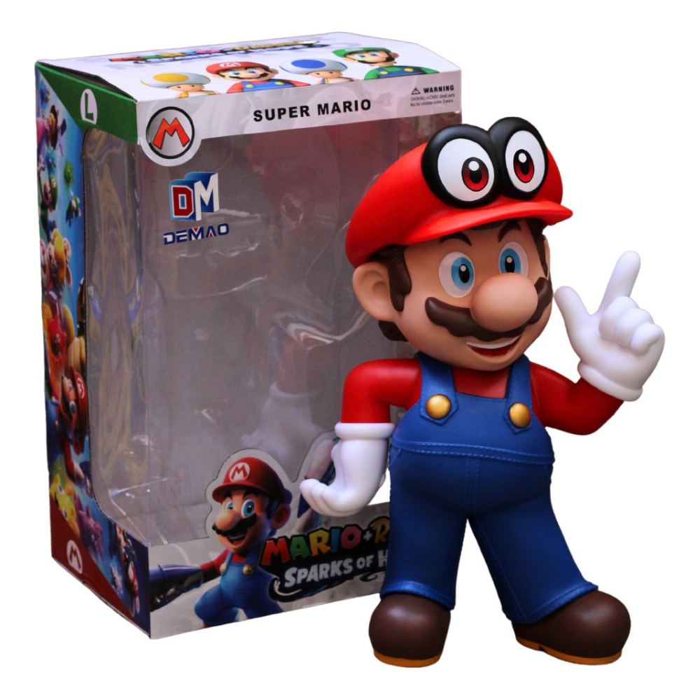 Figura de Colección Mario Odyssey 39cm, Super M Gorra Etatuilla de Personaje de Videojuegos, Muñeco Gigante Decoración Ideal para Regalo, Juguetes para Niños de PVC Reforzado Calidad