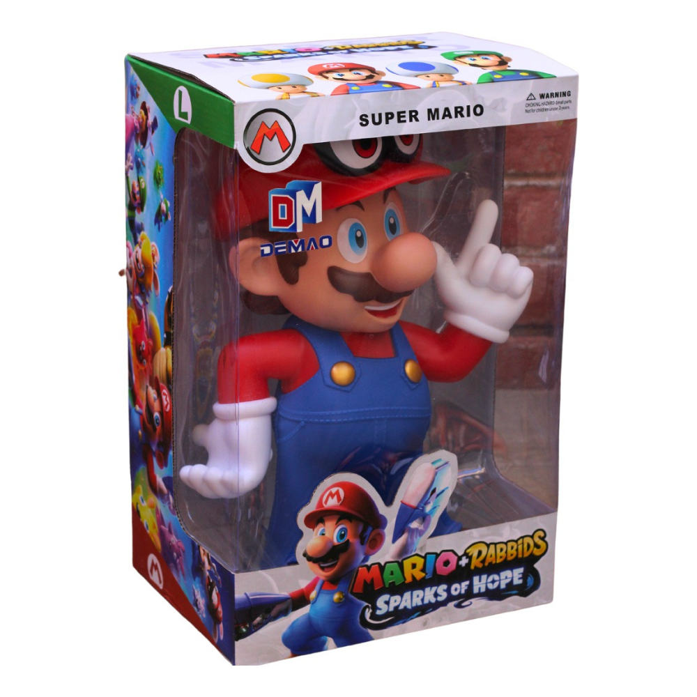 Figura de Colección Mario Odyssey 39cm, Super M Gorra Etatuilla de Personaje de Videojuegos, Muñeco Gigante Decoración Ideal para Regalo, Juguetes para Niños de PVC Reforzado Calidad
