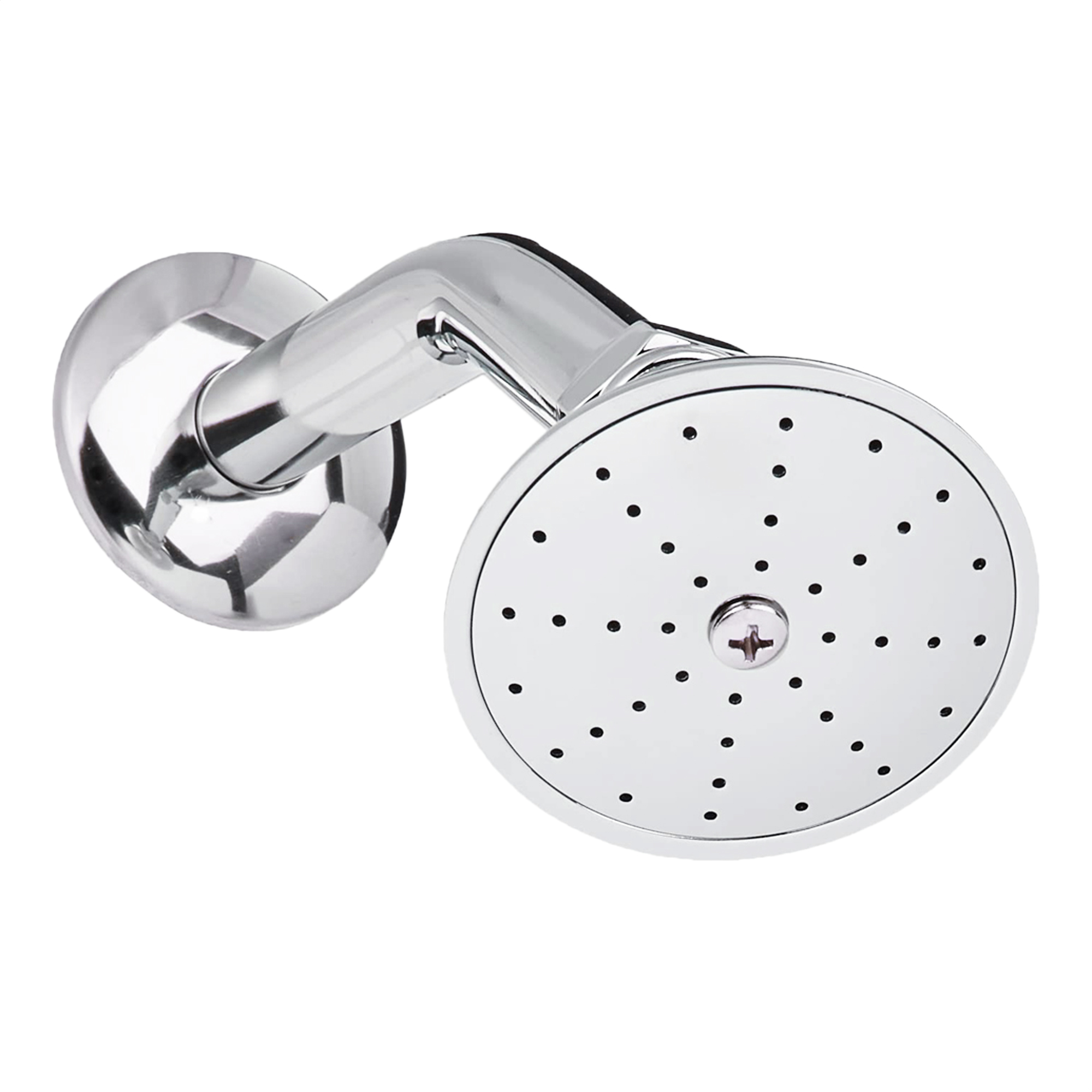 MEER Faucets  by CNX | Regadera Redonda de 7.6 cm con Cuello de 27 cm, Cabezal de Ducha y Tubo de Hierro Cromado. Multiposición, Anti-Sarro y Funciona con Presión Baja