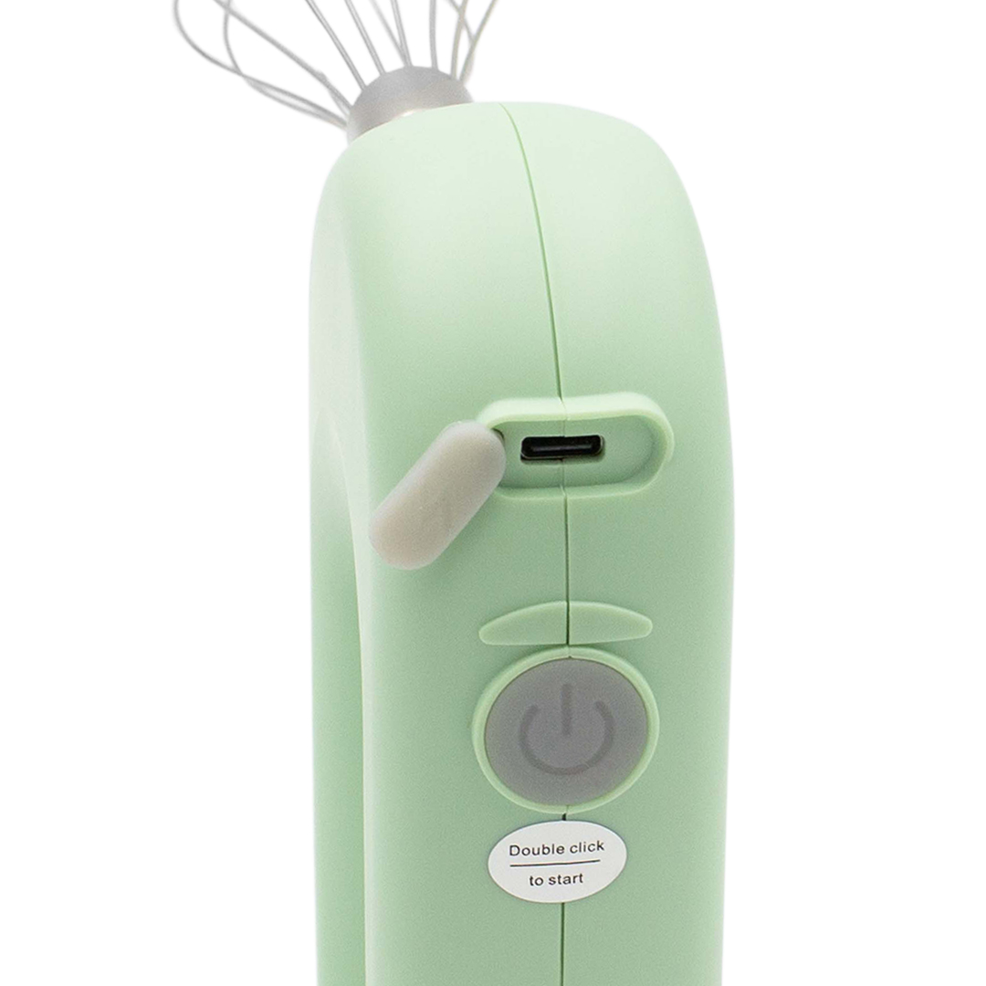 Mini Batidora De Mano Eléctrica Inalámbrica Recargable Usb Verde.