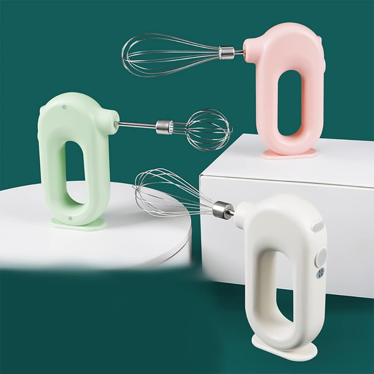 Mini Batidora De Mano Eléctrica Inalámbrica Recargable Usb Verde.