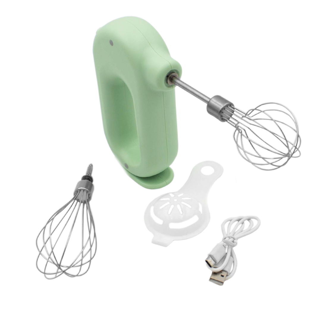 Mini Batidora De Mano Eléctrica Inalámbrica Recargable Usb Verde.