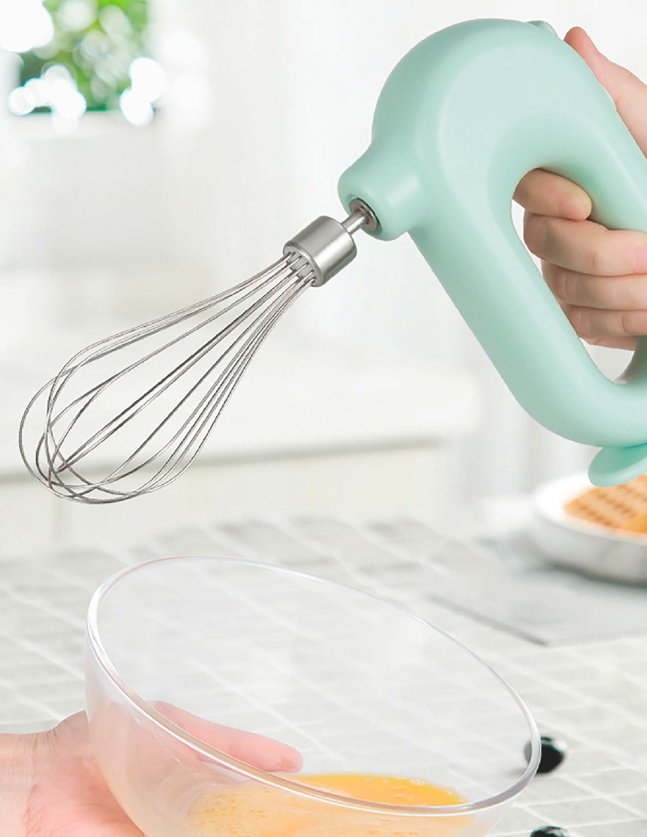 Mini Batidora De Mano Eléctrica Inalámbrica Recargable Usb Verde.