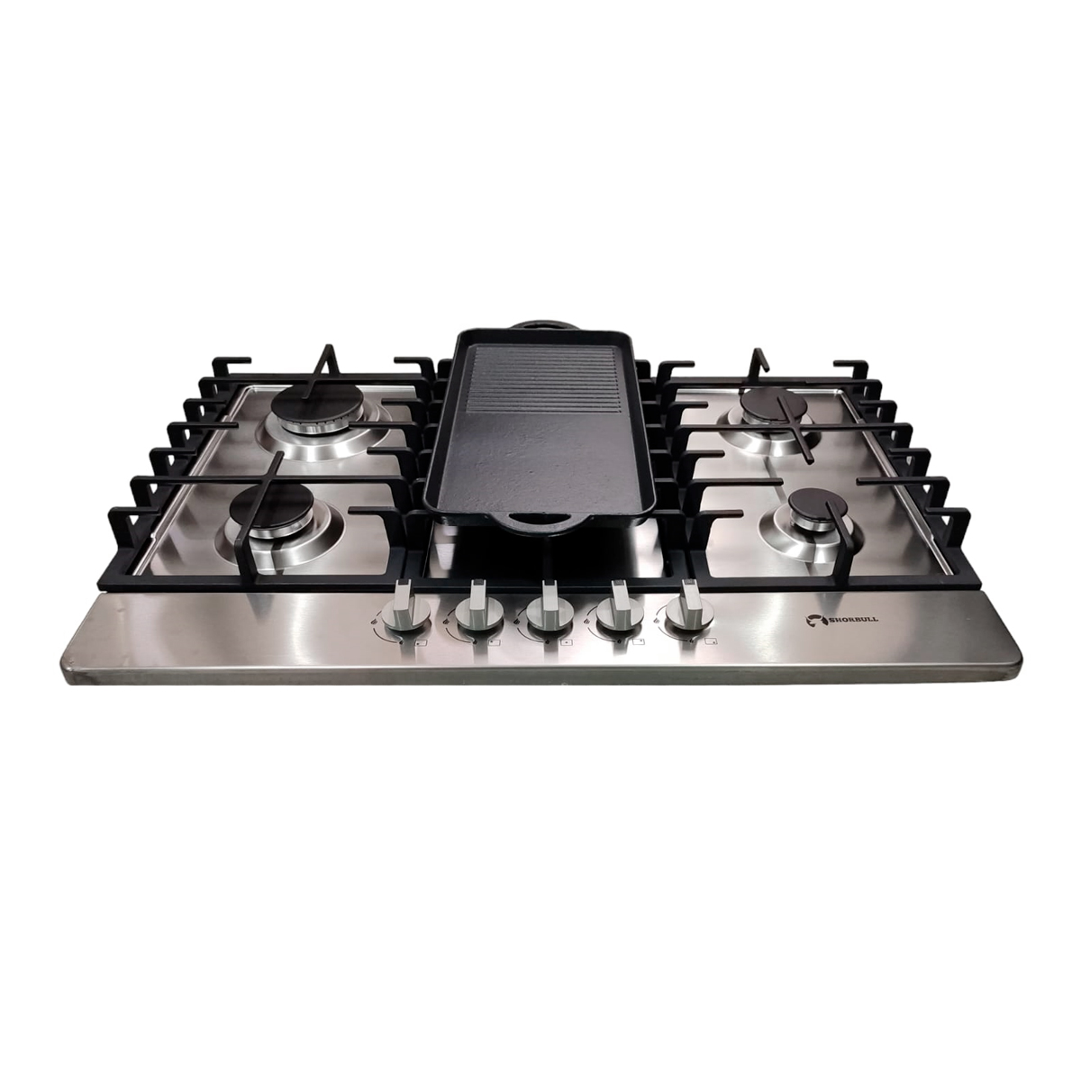 Estufa 5 quemadores acero inoxidable comal incluido