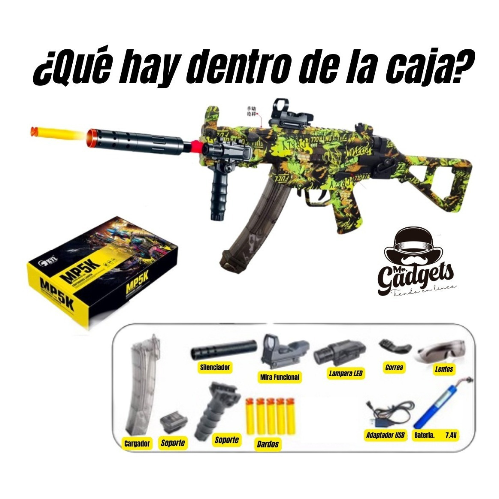 Ametralladora Automatica Mp5 Ka Rifle Arma Juguete Hidrogel 