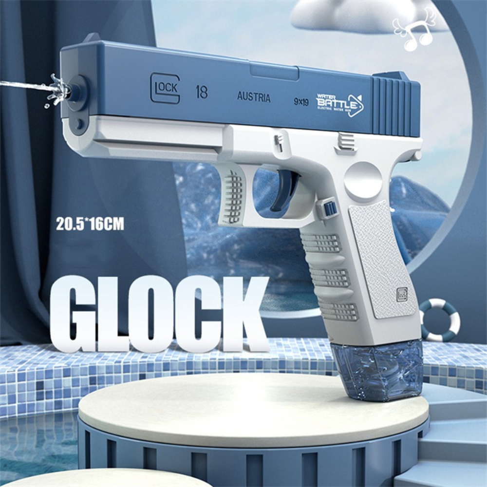 Pistola De Agua Eléctrico Automatica Juguete Glock Tambor, juego de equipo, disparo de agua, lanzador para exteriores.