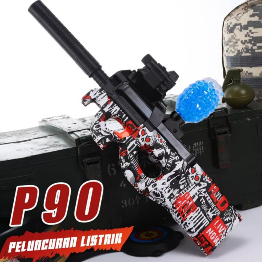 Ametralladora Automatica P90 Blaster Arma Juguete Hidrogel