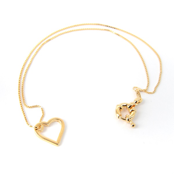 Pulsera Delicada Corazon-Baño Oro 18K
