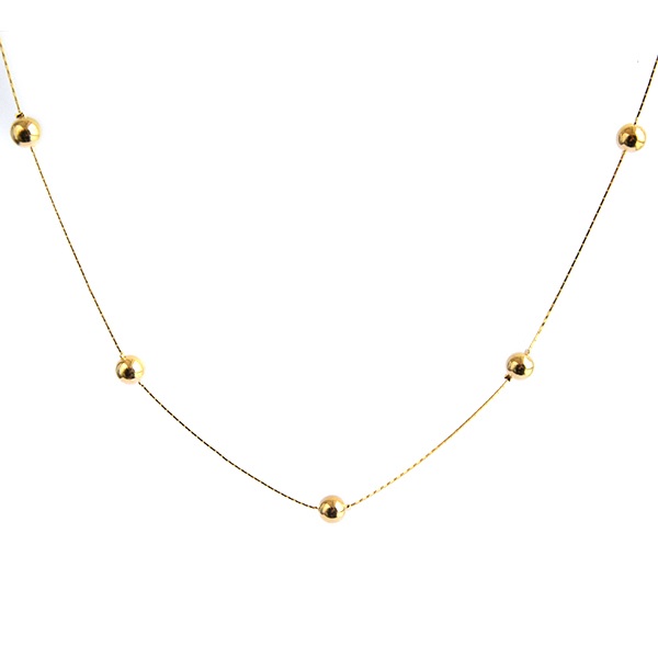 Collar Esferas-Baño Oro 18K