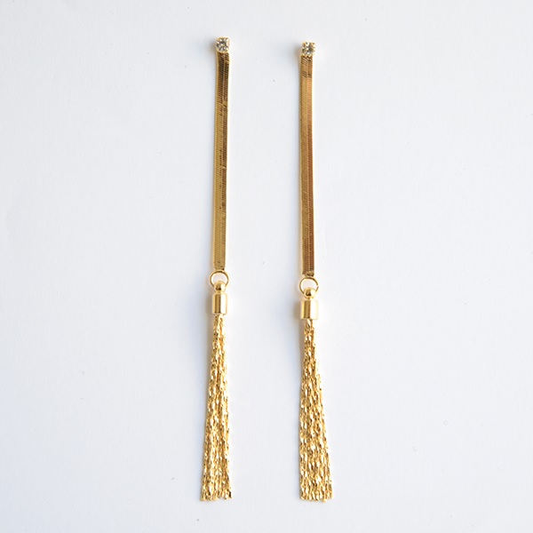 Arete Sofisticado-Baño Oro 18K