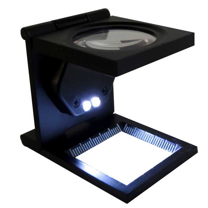 Lupa Cuenta Hilo Con Led 30 Mm 8X Metal Cristal Th9005 B Obi
