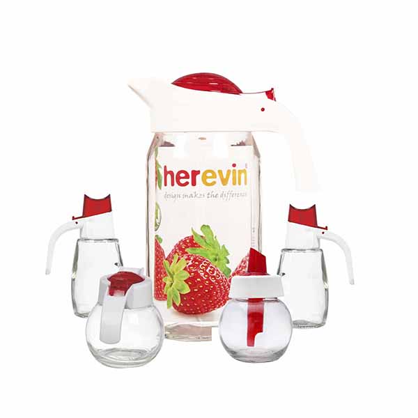 Juego De 4 Recipientes Y 1 Jarra Herevin