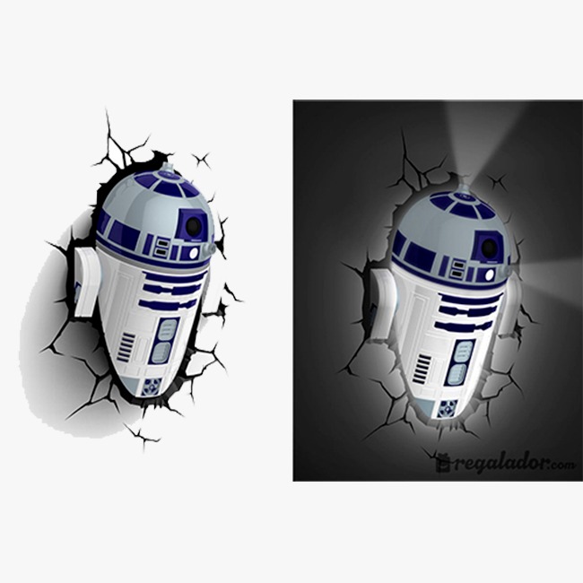 Lámpara 3D Star Wars R2D2 Episode Vii The Force Awakens