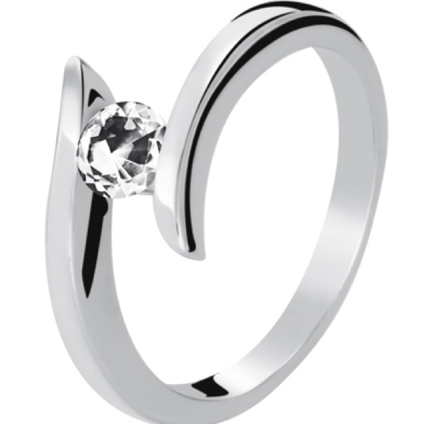 Anillo Svetlana Petrov® De Oro De 14K Con Diamante Natural Redondo De 10 Pts