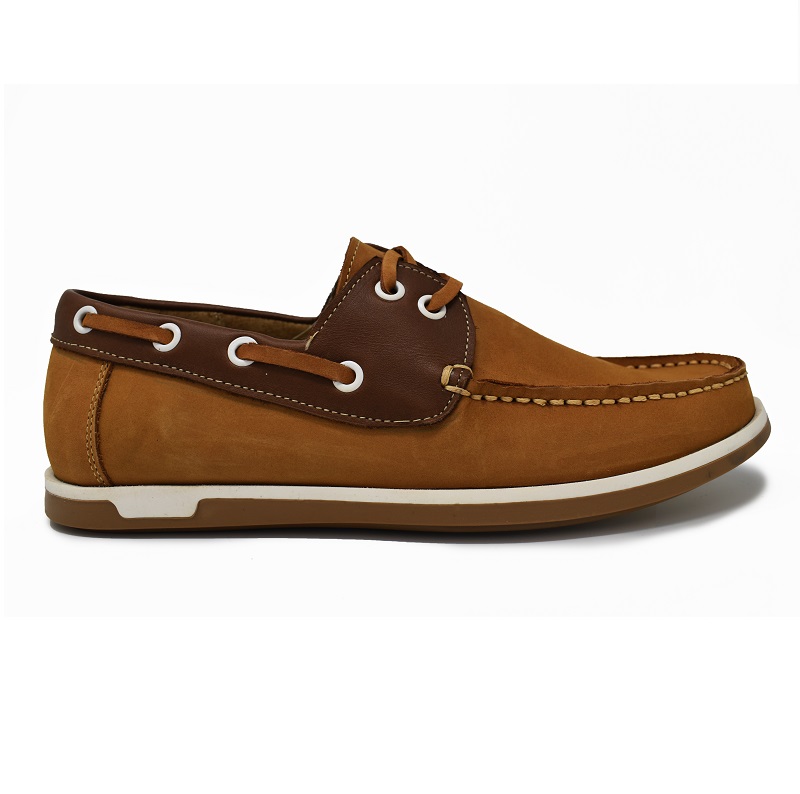 Mocasin Nautico En Piel Color Café