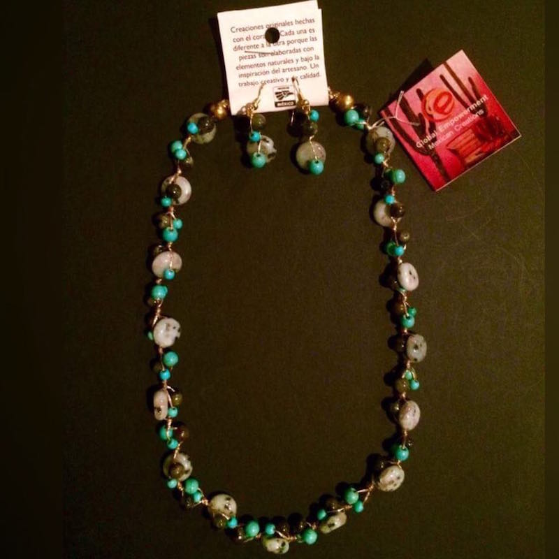 Collar Hecho A Mano Combinación De Piedras Naturales