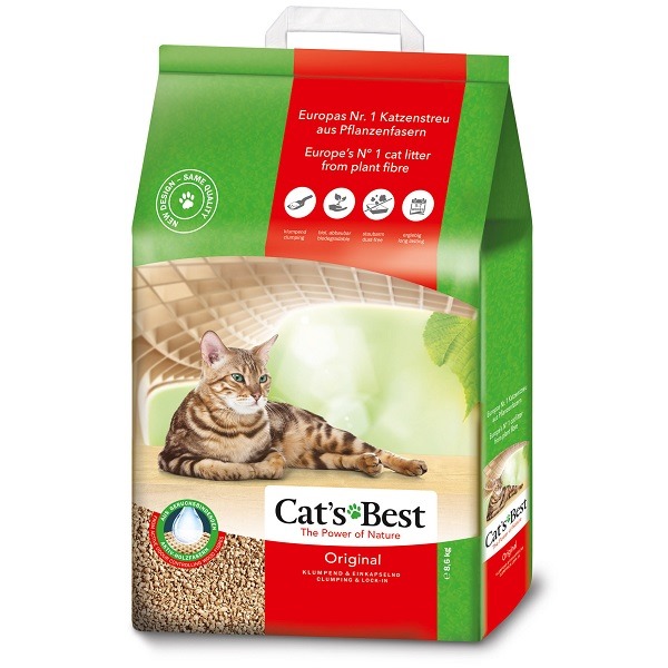 Arena para Gato Cats Best Biodegradable 8,6 Kg Lecho Natural.