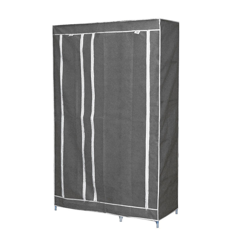 Closet Armable Portatil Entrepaños Tela Ecologica Gris Orzanizador