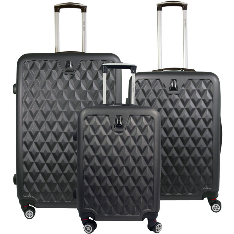 Set 3 Maletas Rigidas 8 Ruedas Dobles Plata